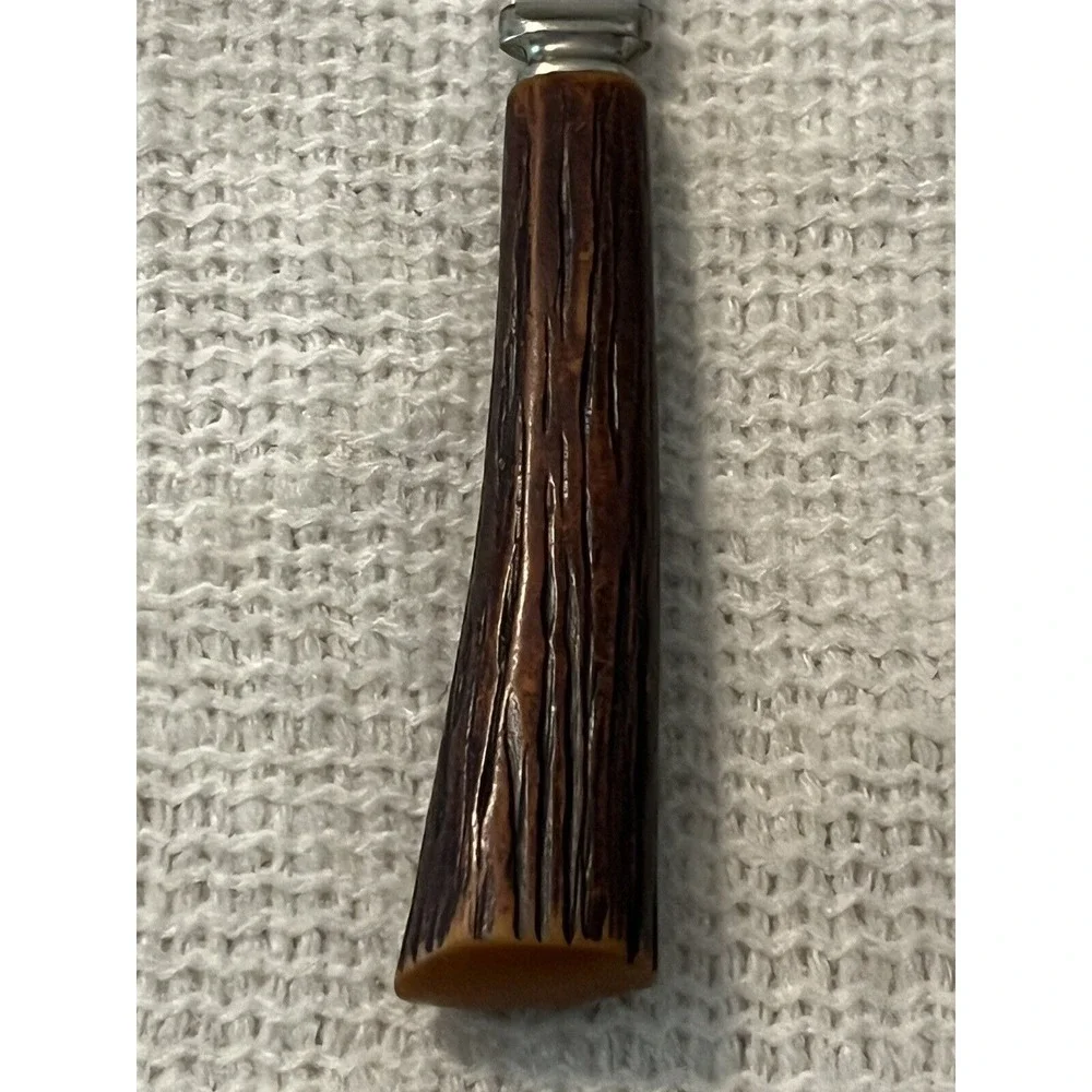 Vintage Forgecraft Steak‎ Knife Stainless Serrated Blade Faux Wood Handle USA